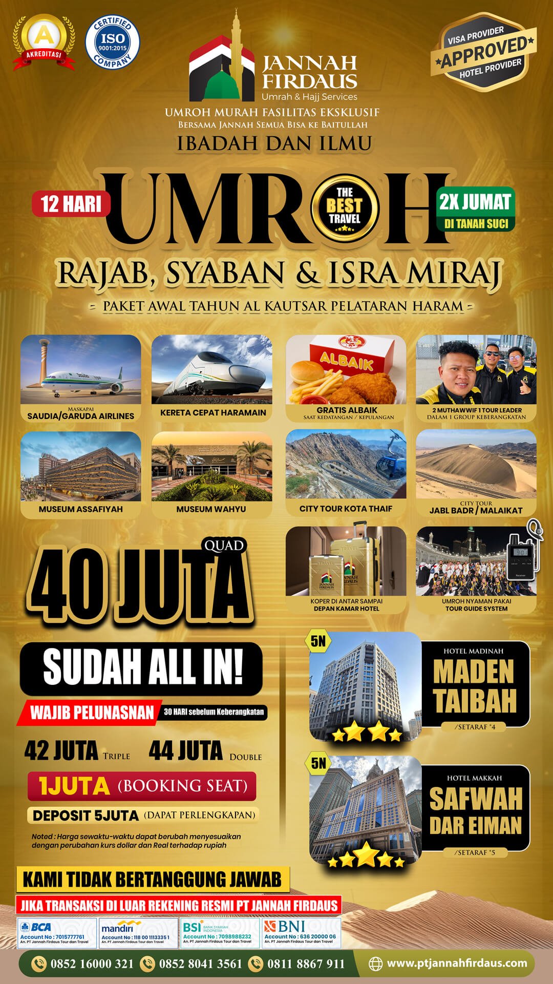 umroh awal tahun 2026 pt jannah firdaus tour travel alkautsar pelataran