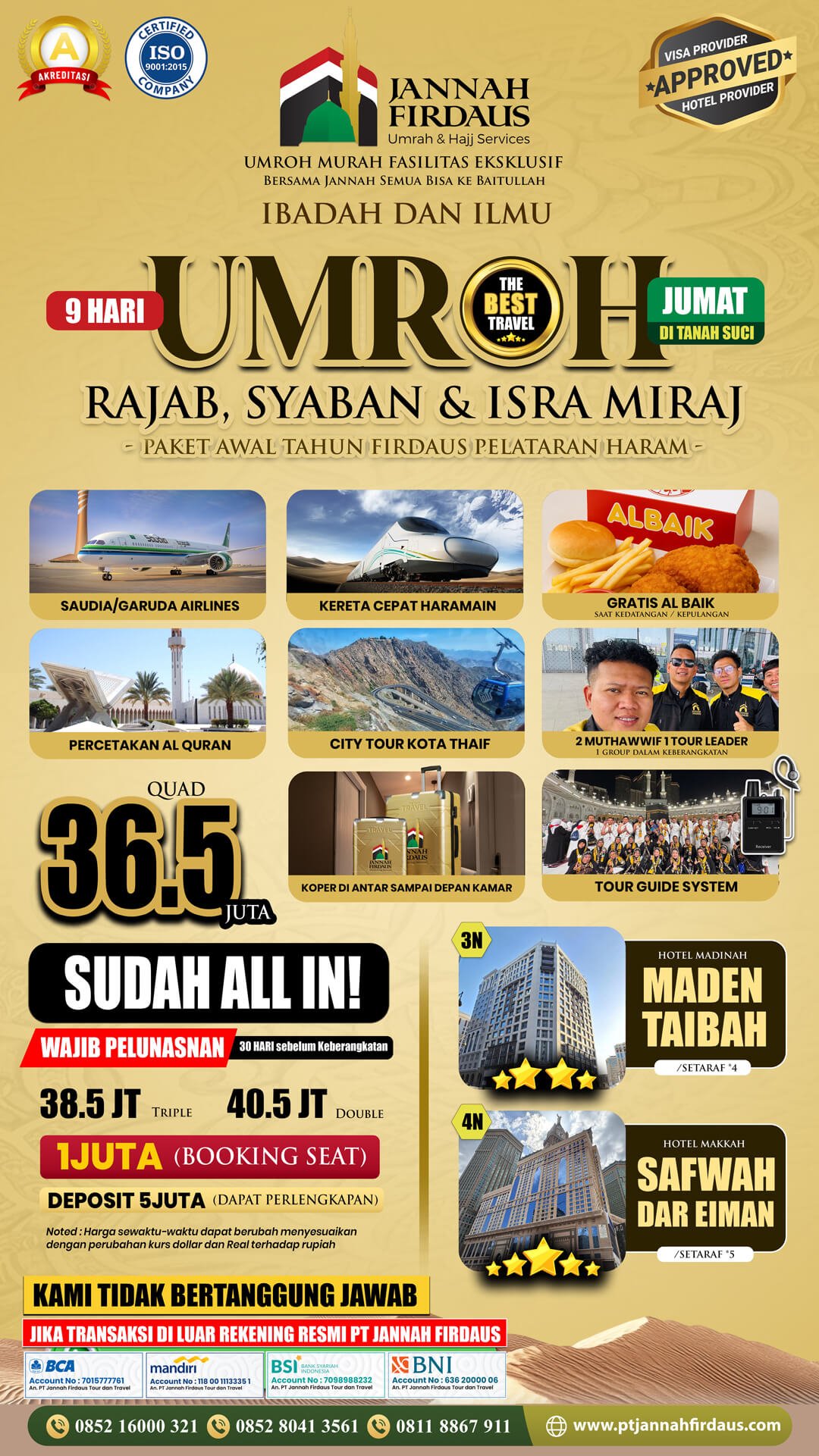 umroh awal tahun 2026 pt jannah firdaus tour travel firdaus