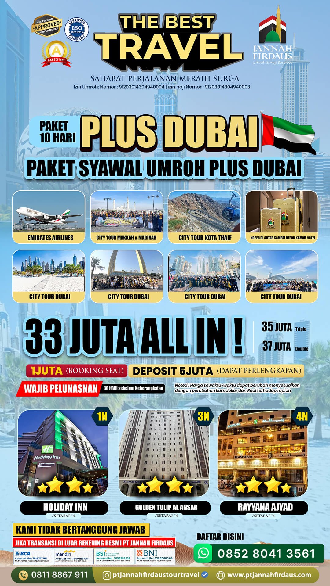 umroh plus dubai syawal 2026 pt jannah firdaus tour travel