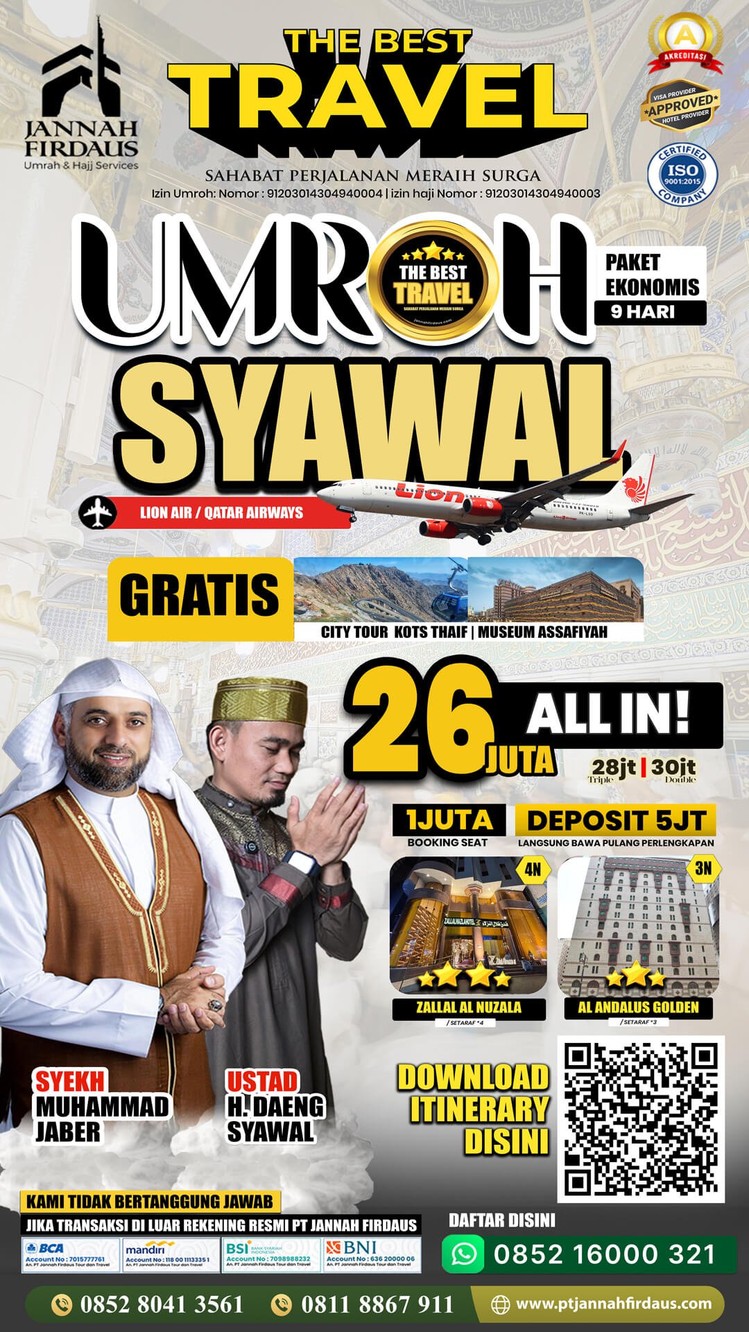 umroh syawal 2026 pt jannah firdaus tour travel ekonomi