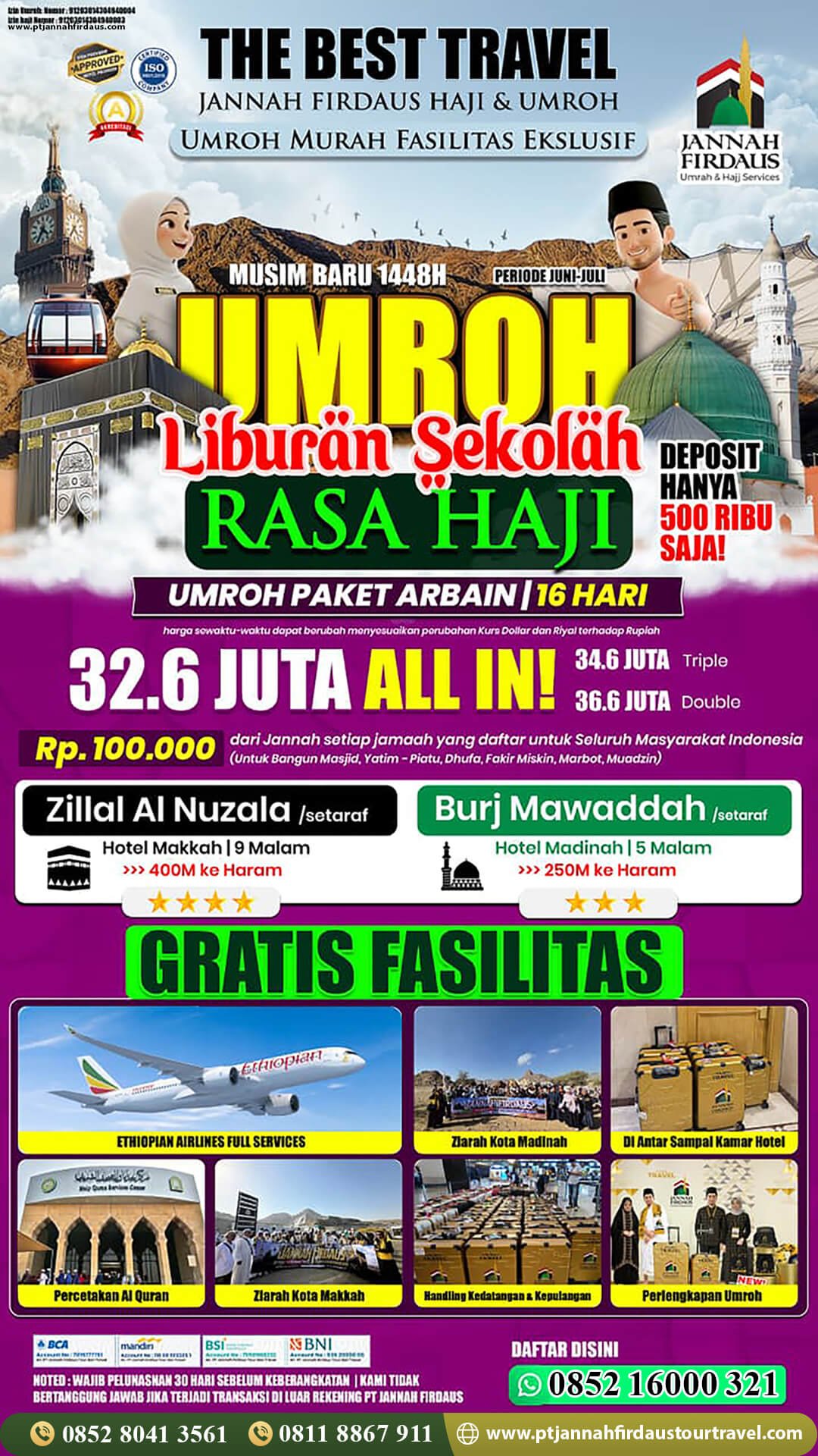 umroh 2026 arbain pt jannah firdaus tour travel