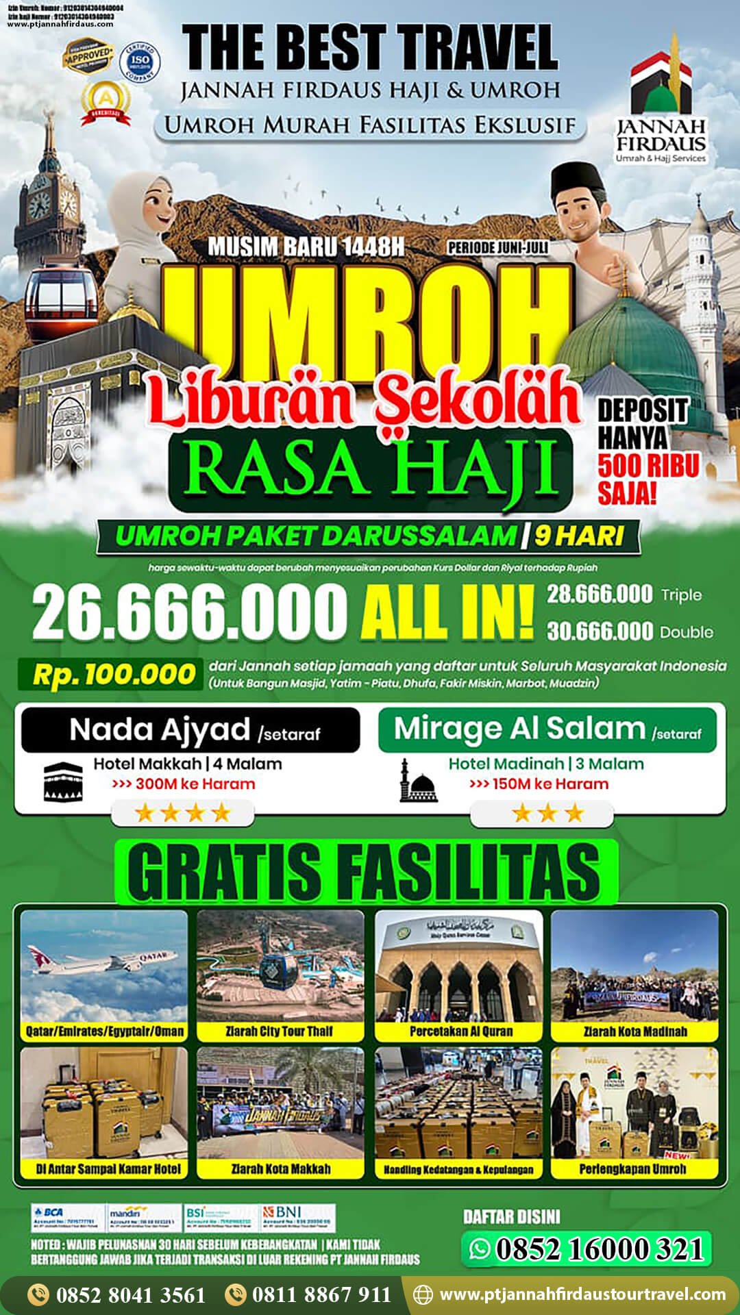 umroh 2026 darussalam pt jannah firdaus tour travel
