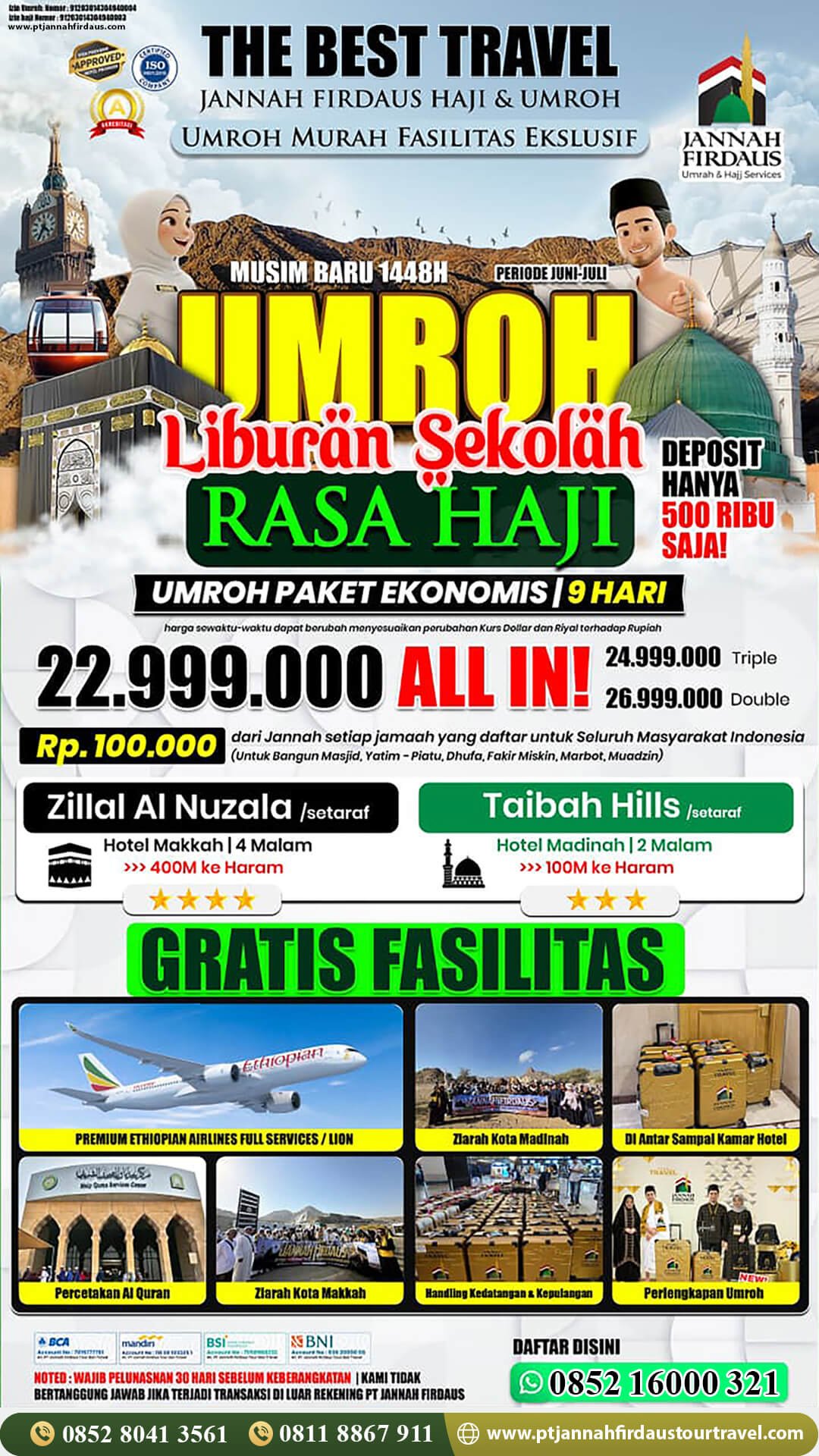 umroh 2026 ekonomis pt jannah firdaus tour travel
