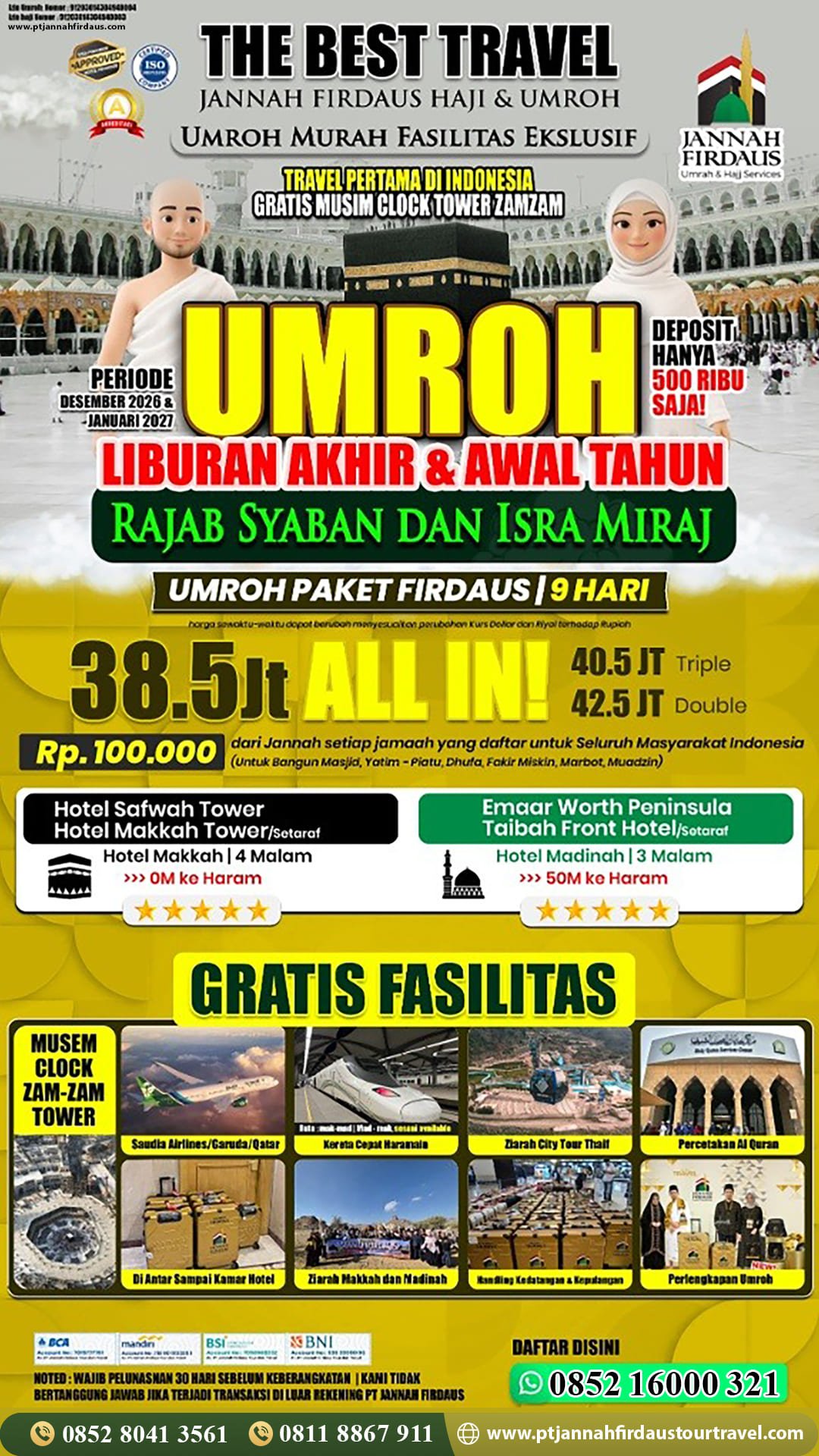 umroh akhir tahun 2026 umroh awal tahun 2027 firdaus pt jannah firdaus tour travel