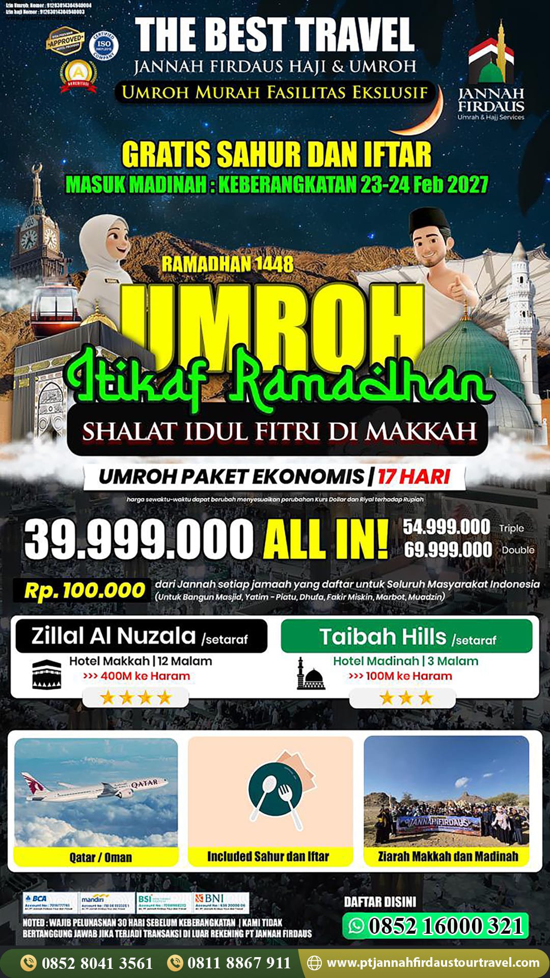 umroh itikaf ramadhan 2027 pt jannah firdaus tour travel ekonomis