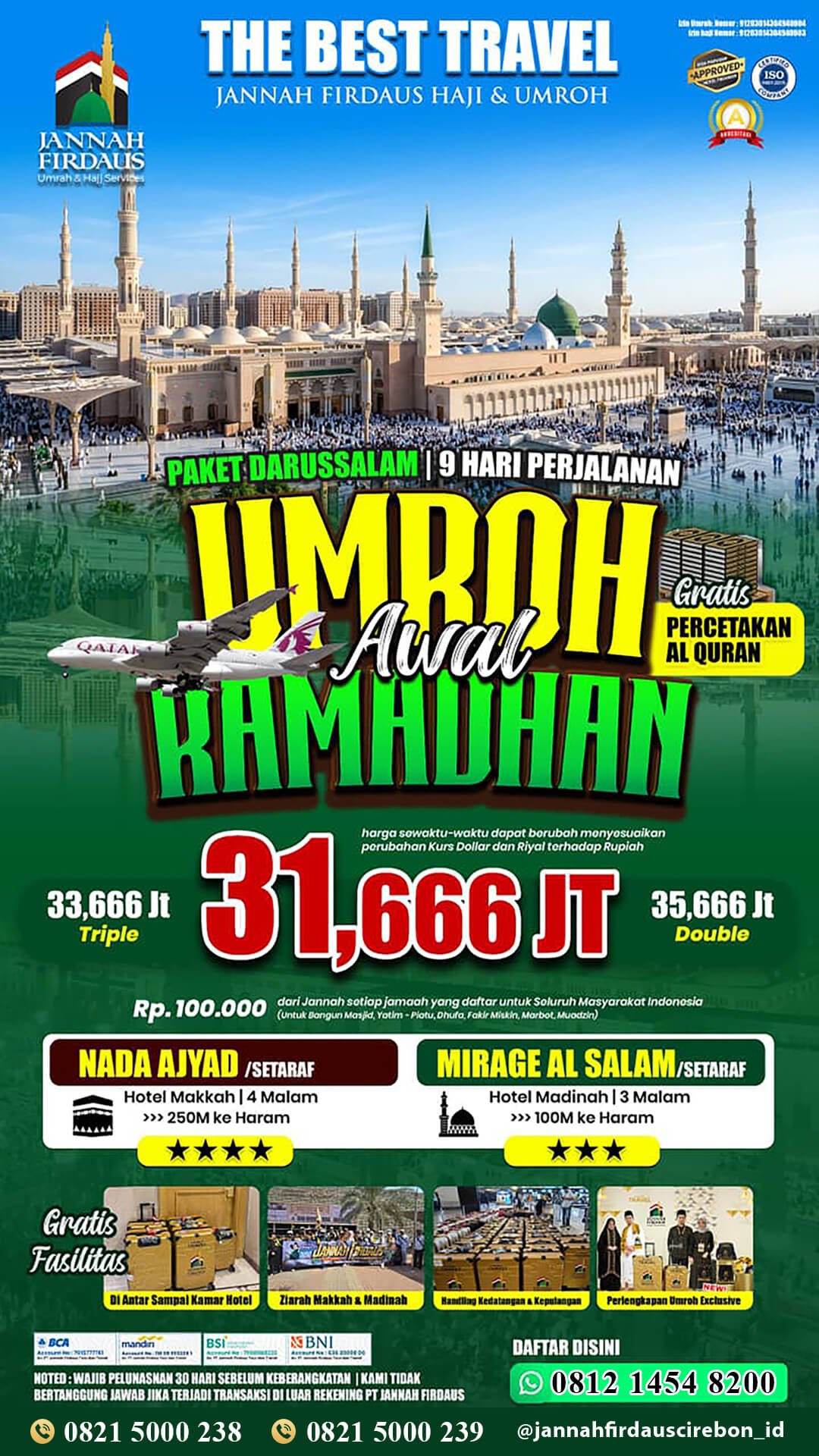 umroh awal ramadhan 2027 darussalam jannah firdaus cirebon