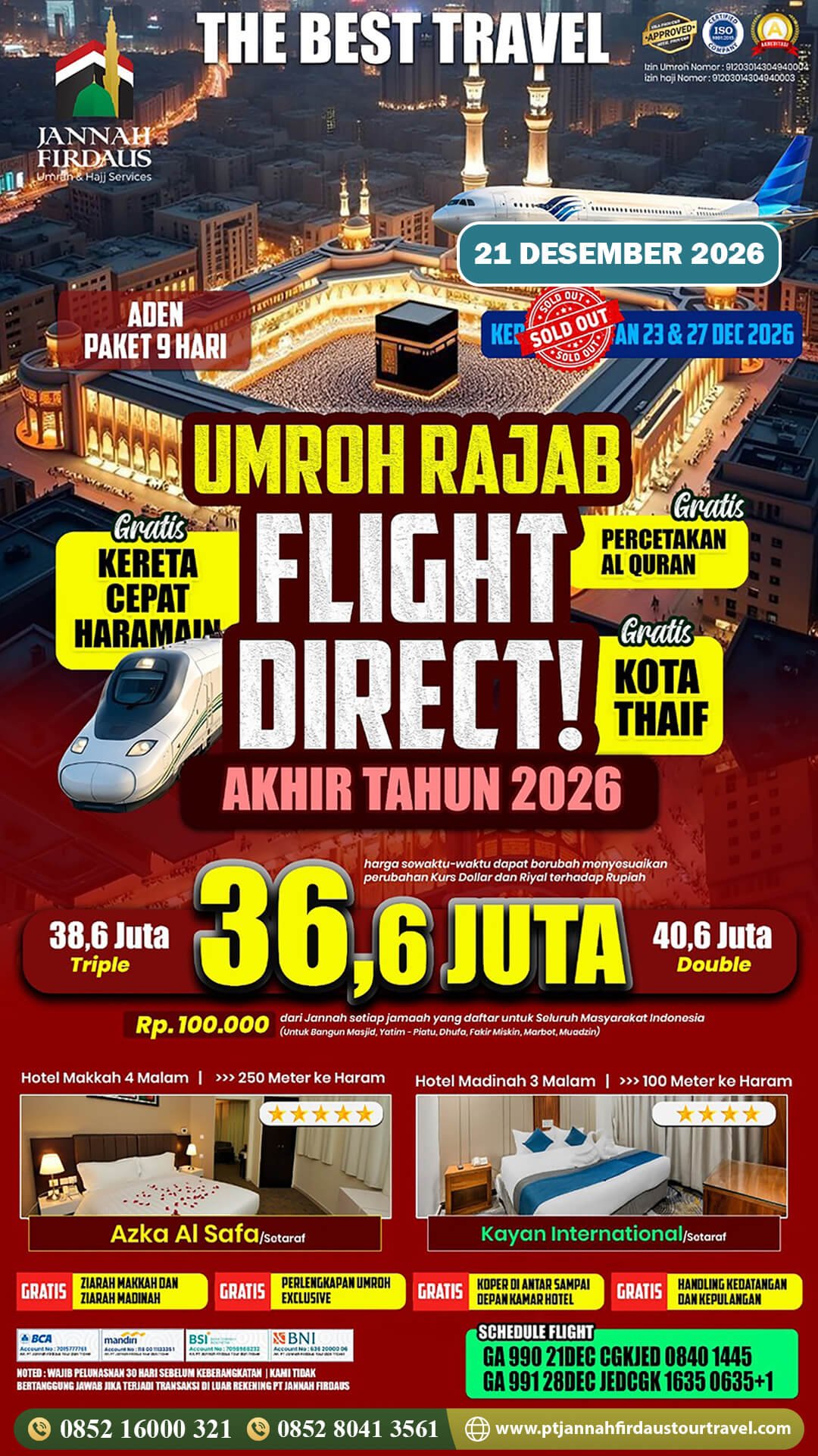 umroh akhir tahun 2026 paket 9 hari aden