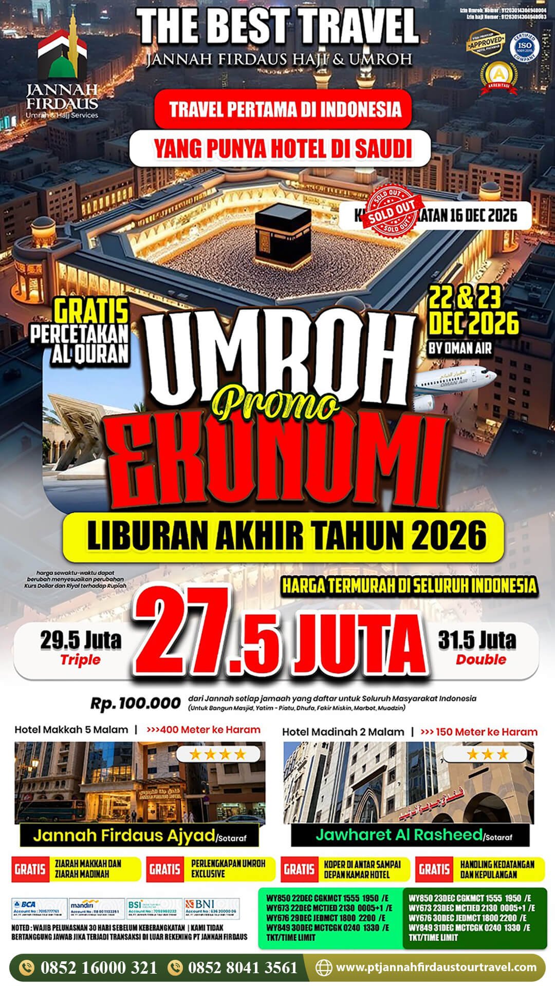 umroh akhir tahun 2026 paket 9 hari ekonomis